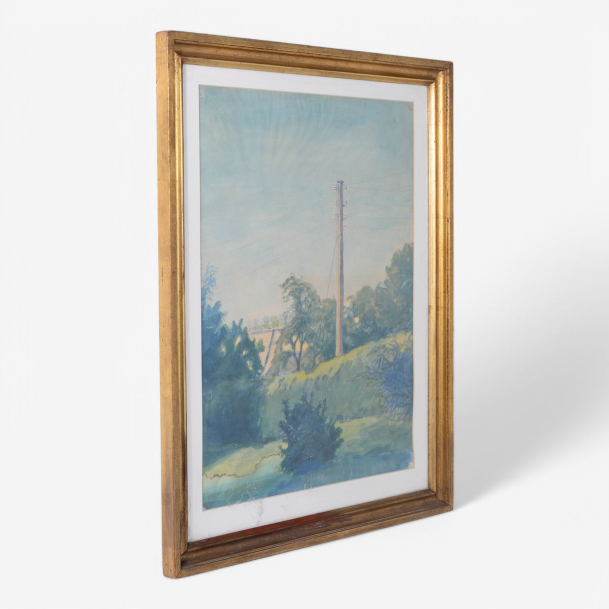 Watercolor in gold frame