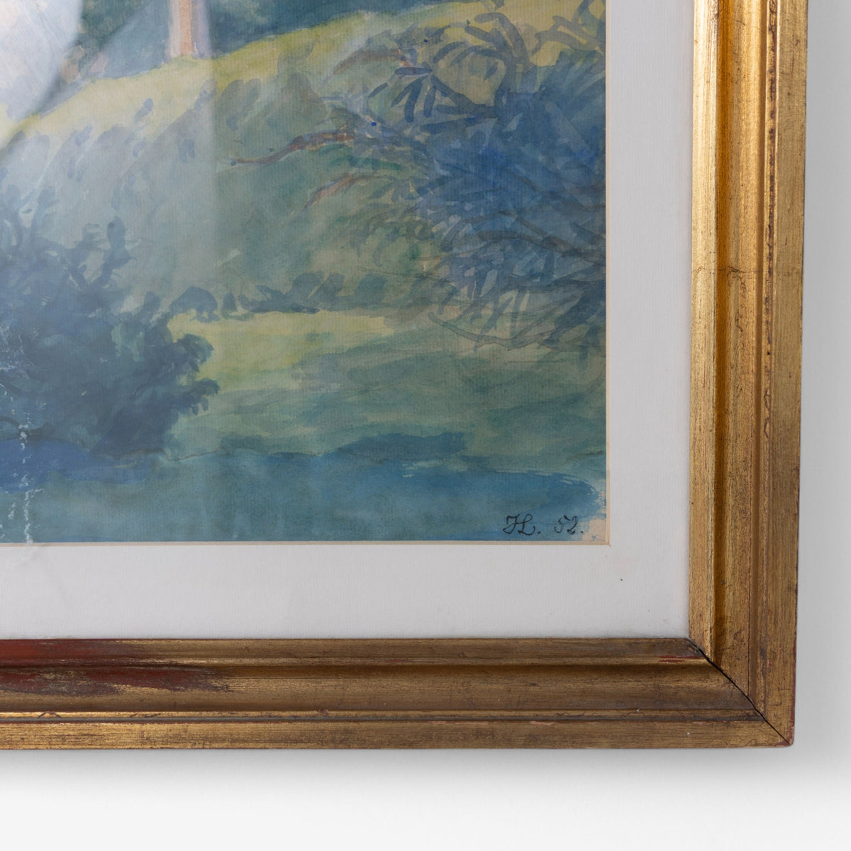 Watercolor in gold frame