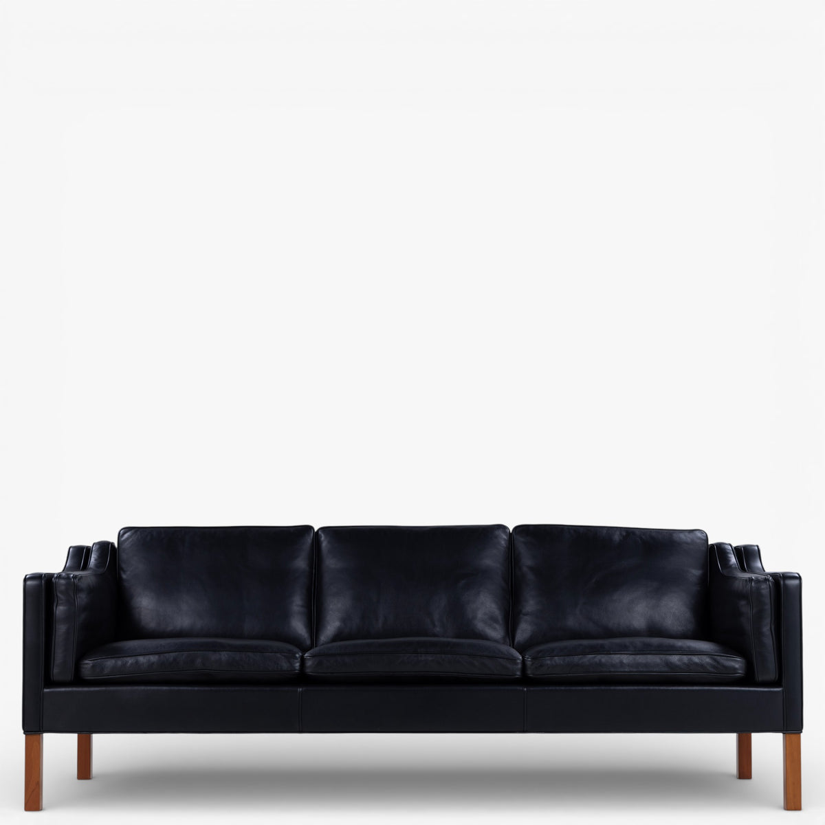 BM 2213 - 3 pers. sofa i originalt sort læder