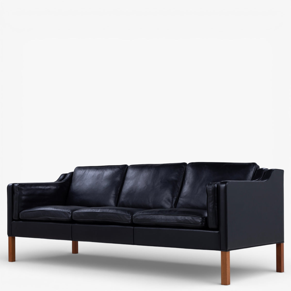 BM 2213 - 3 pers. sofa i originalt sort læder