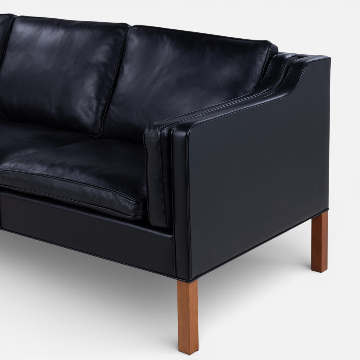 BM 2213 - 3 pers. sofa i originalt sort læder