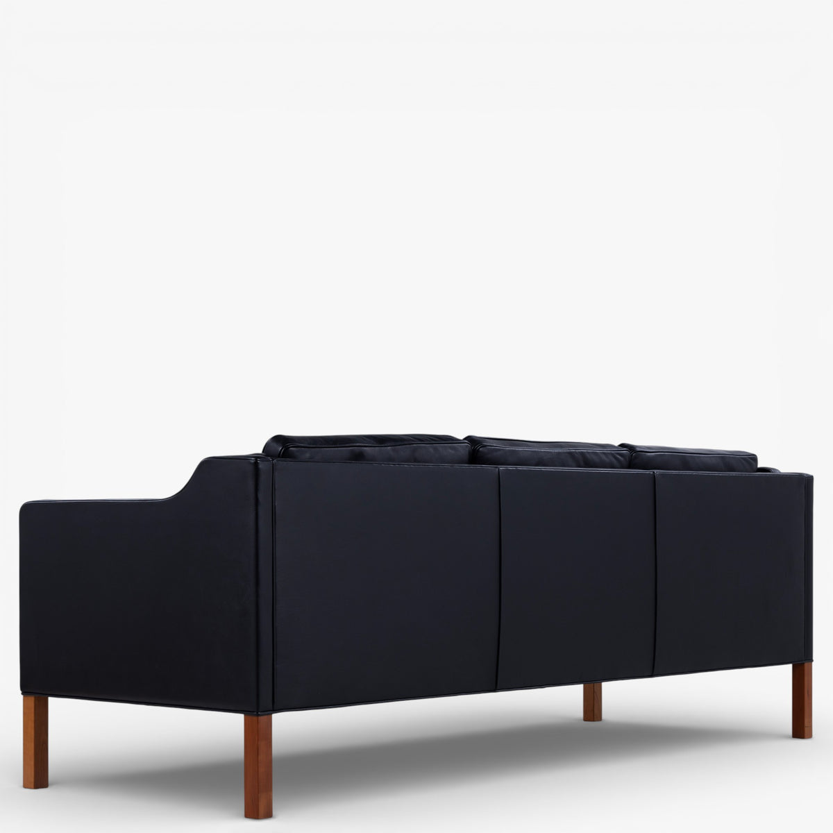 BM 2213 - 3 pers. sofa i originalt sort læder