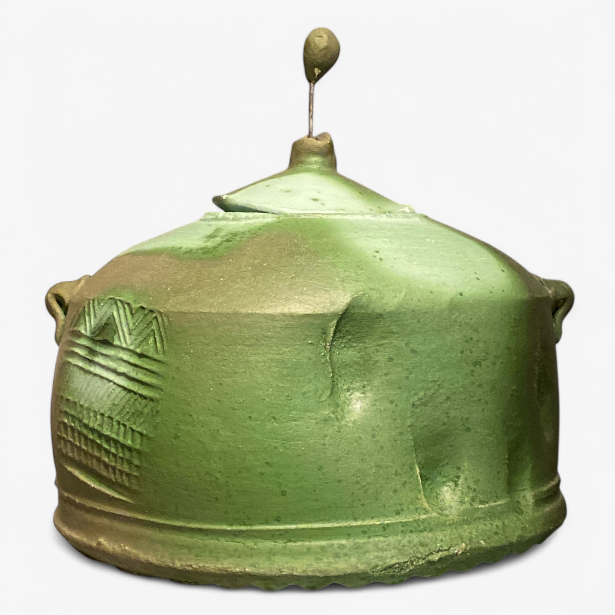 Stoneware jar with lid