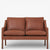 BM 2208 – Ompolstret 2 pers. sofa i anilinlæder (Cognac)