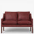 BM 2208 – Ompolstret 2 pers. sofa i anilinlæder (Indian Red)