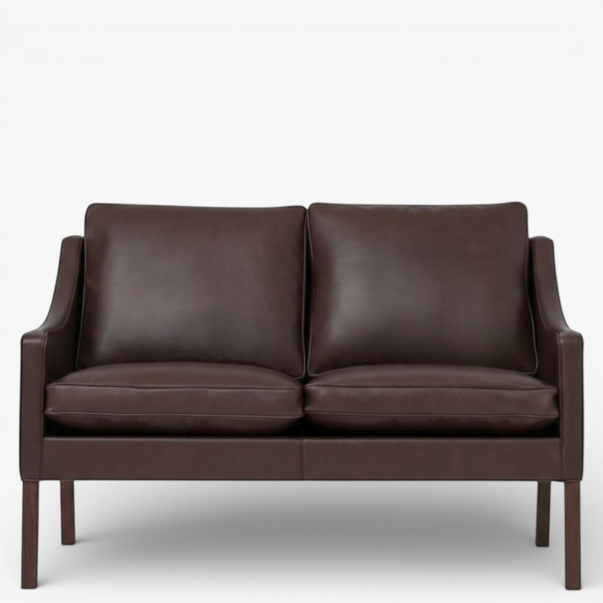 BM 2208 – Ompolstret 2 pers. sofa i dækfarvet læder (Mocca)