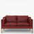 BM 2212 – Ompolstret 2 pers. sofa i anilinlæder (Indian Red)