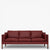 BM 2213 - Ompolstret 3 pers. sofa i anilinlæder (Indian Red)