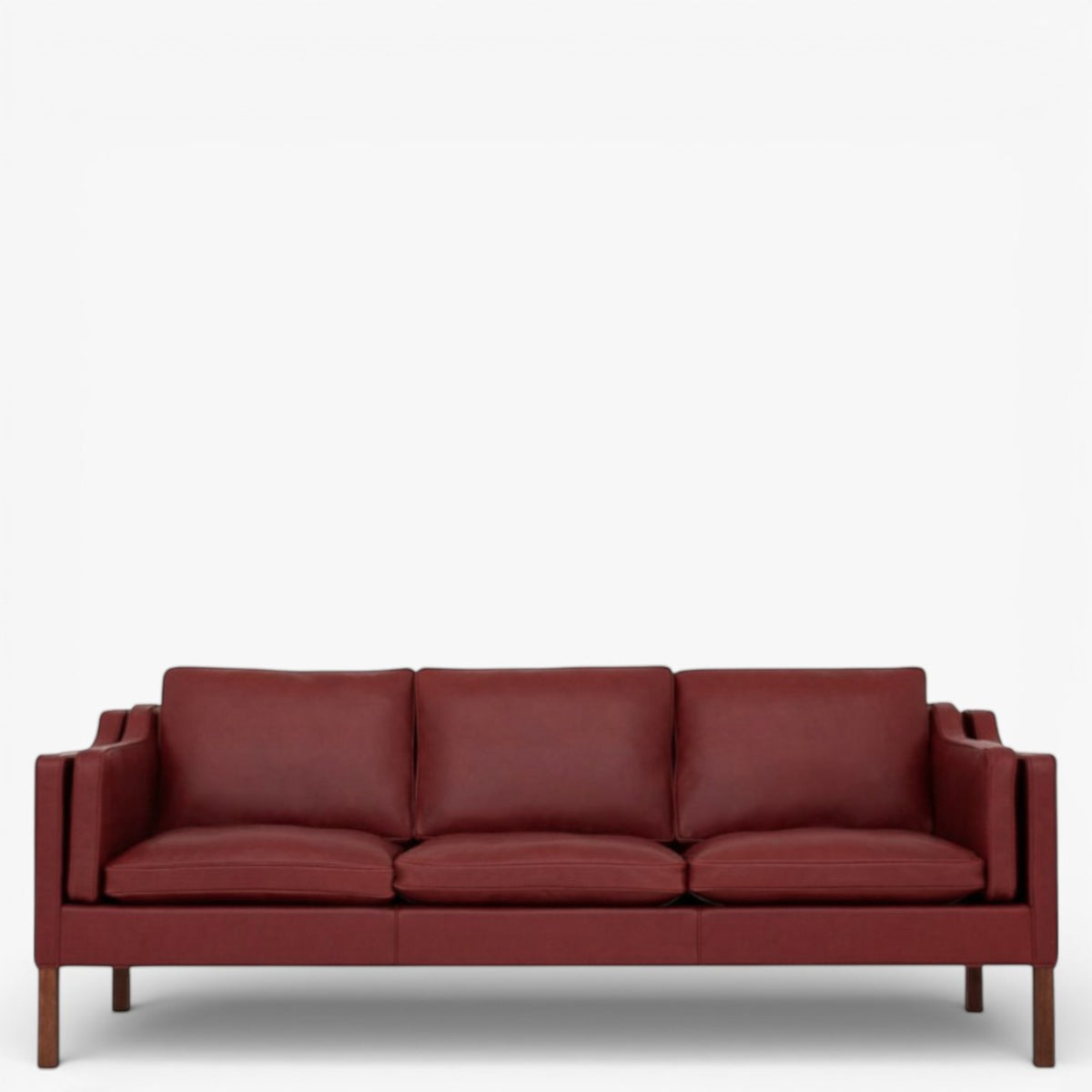 BM 2213 - Ompolstret 3 pers. sofa i anilinlæder (Indian Red)