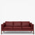 BM 2213 - Ompolstret 3 pers. sofa i dækfarvet læder (Indian Red)