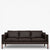 BM 2213 - Ompolstret 3 pers. sofa i anilinlæder (Mocca)