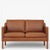 BM 2322 – Ompolstret 2 pers. sofa i anilinlæder (Cognac)
