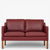 BM 2322 – Ompolstret 2 pers. sofa i anilinlæder (Indian Red)
