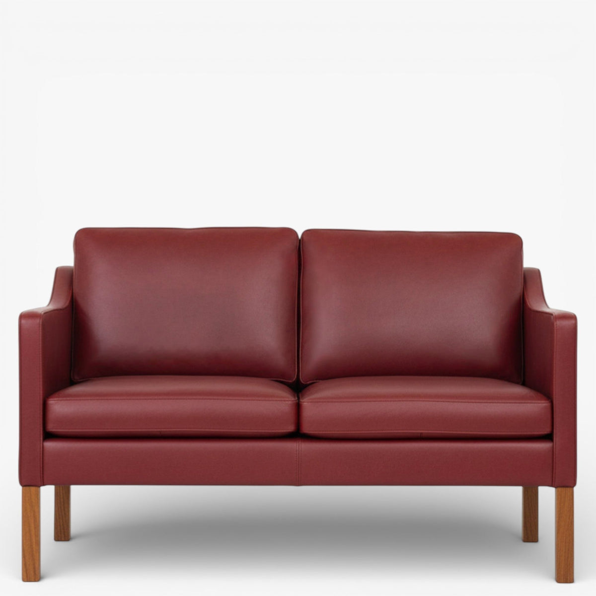 BM 2322 – Ompolstret 2 pers. sofa i dækfarvet læder (Indian Red)