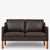 BM 2322 – Ompolstret 2 pers. sofa i anilinlæder (Mocca)