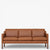 BM 2323 – Ompolstret 3 pers. sofa i anilinlæder (Cognac)