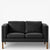 BM 2332 – Ompolstret 2 pers. sofa i anilinlæder (Black)