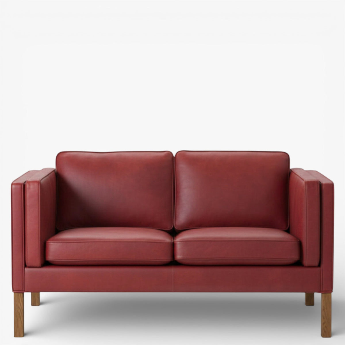 BM 2332 – Ompolstret 2 pers. sofa i anilinlæder (Indian Red)