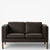BM 2332 – Ompolstret 2 pers. sofa i anilinlæder (Mocca)