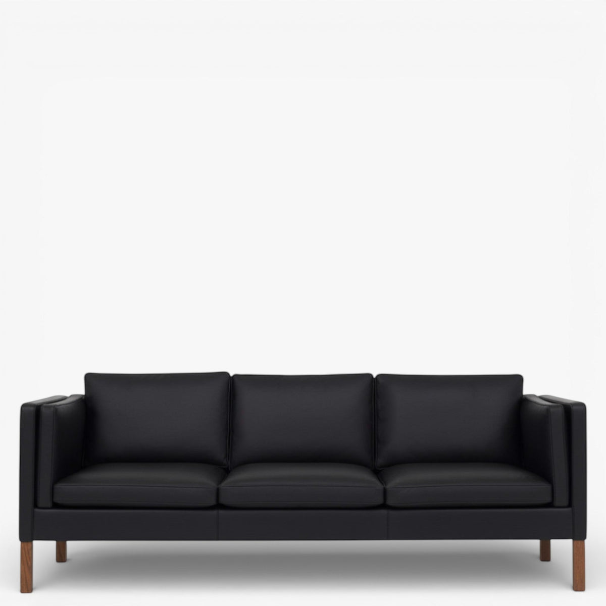 BM 2333 – Ompolstret 3 pers. sofa i anilinlæder (Black)