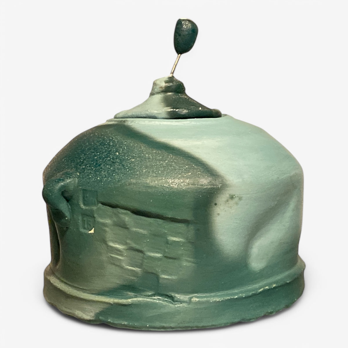 Stoneware jar with lid