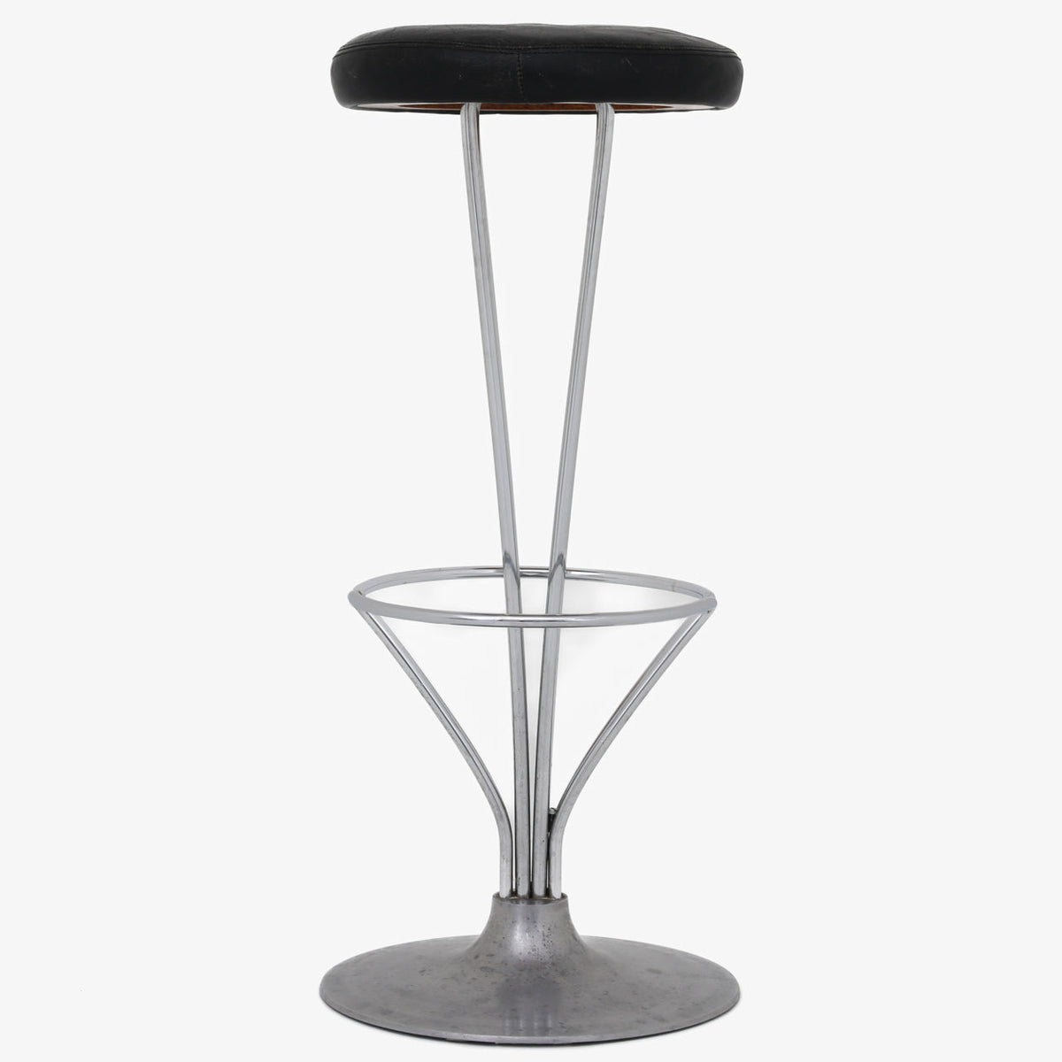 Bar stool in black leather