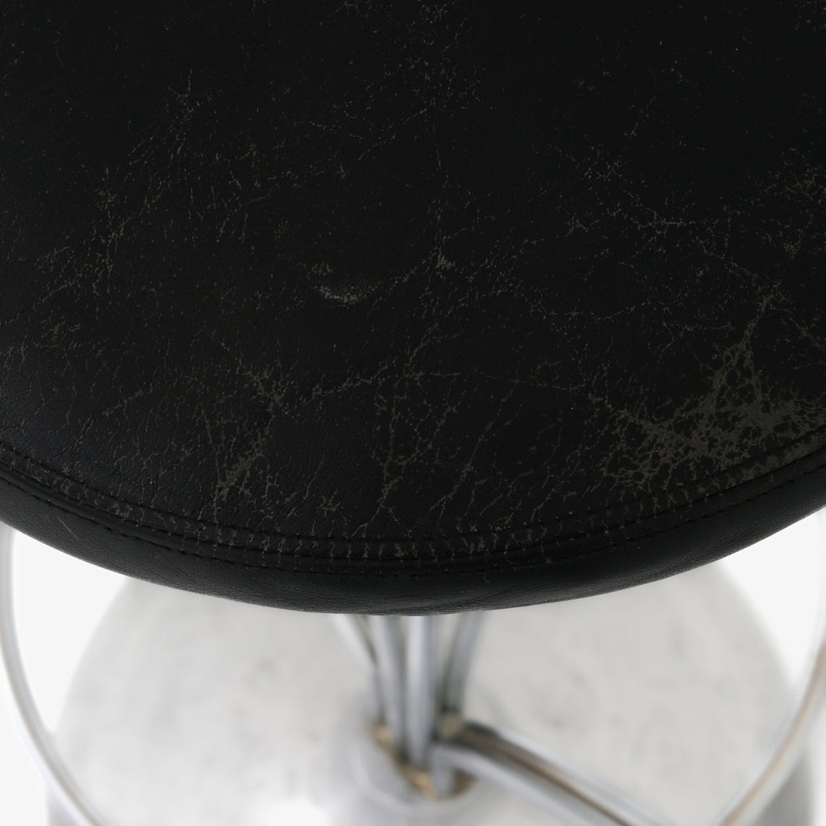 Bar stool in black leather