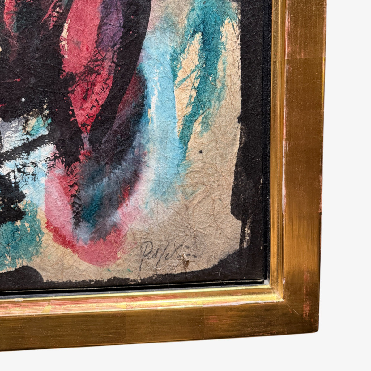 Gouache in gold frame