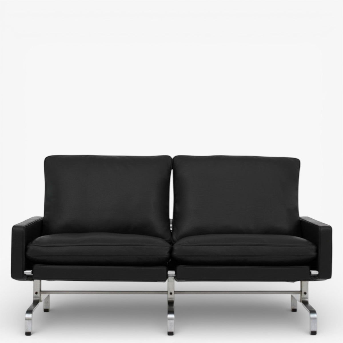 PK 31/2 – Ompolstret 2 personers sofa i anilinlæder (Black)