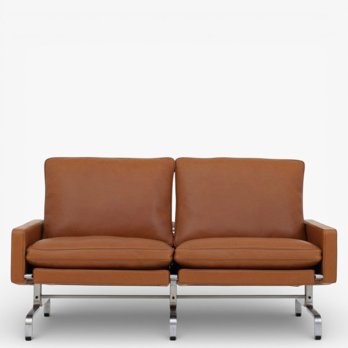 PK 31/2 – Ompolstret 2 personers sofa i anilinlæder (Cognac)