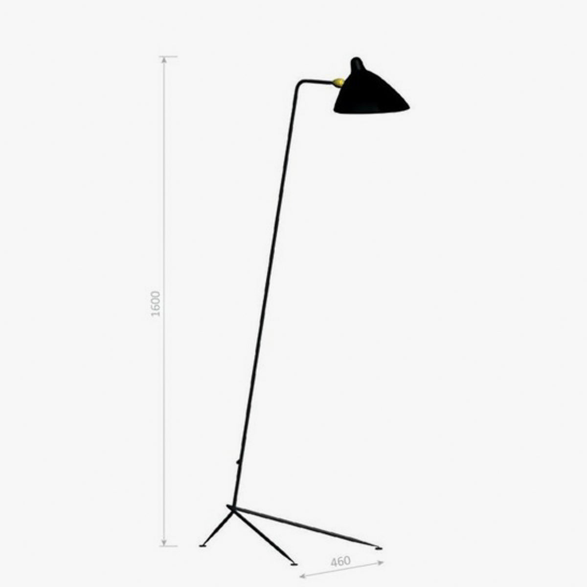 'Lampadaire 1' - Gulvlampe i sort metal