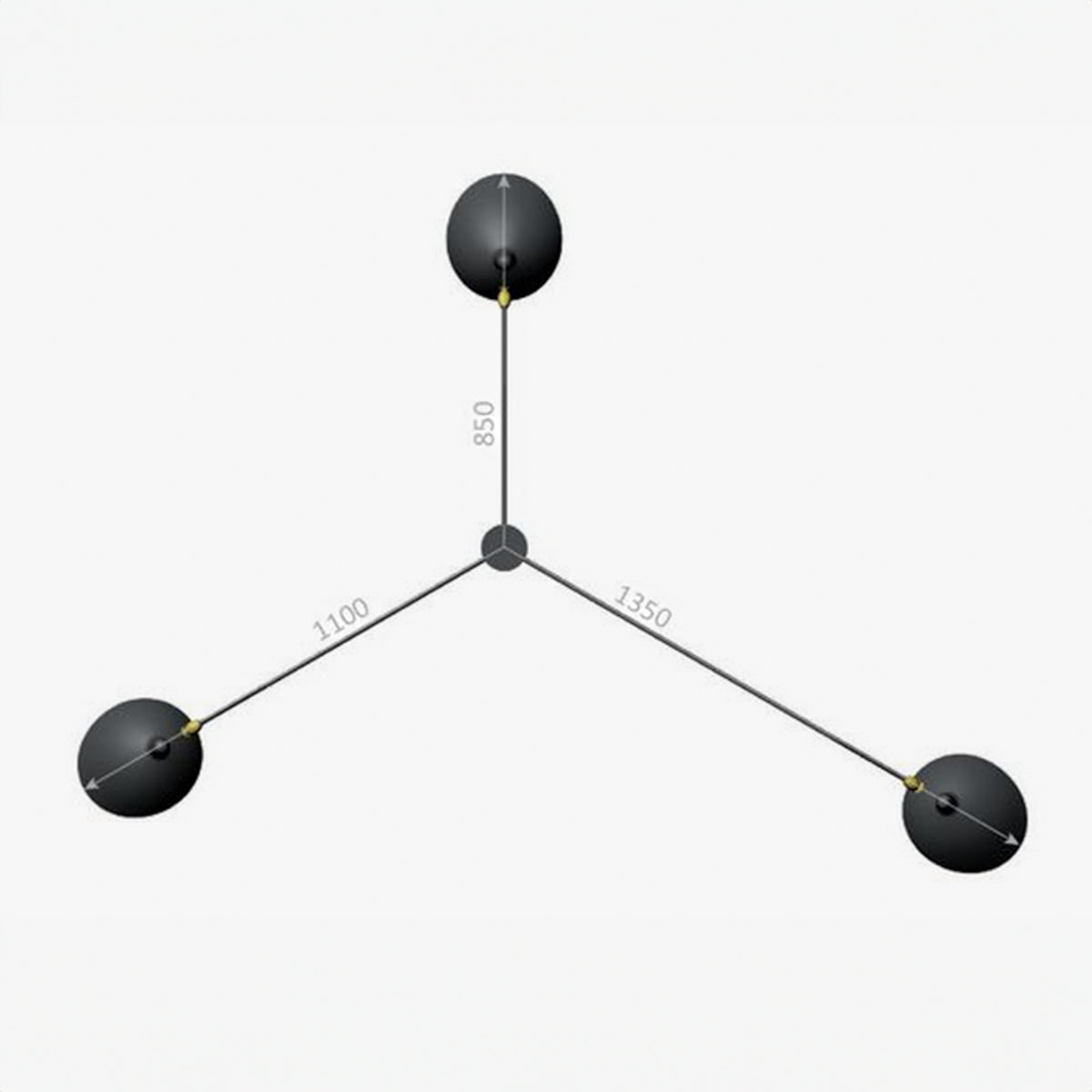 'Plafonnier 3' - Loftlampe i sort metal