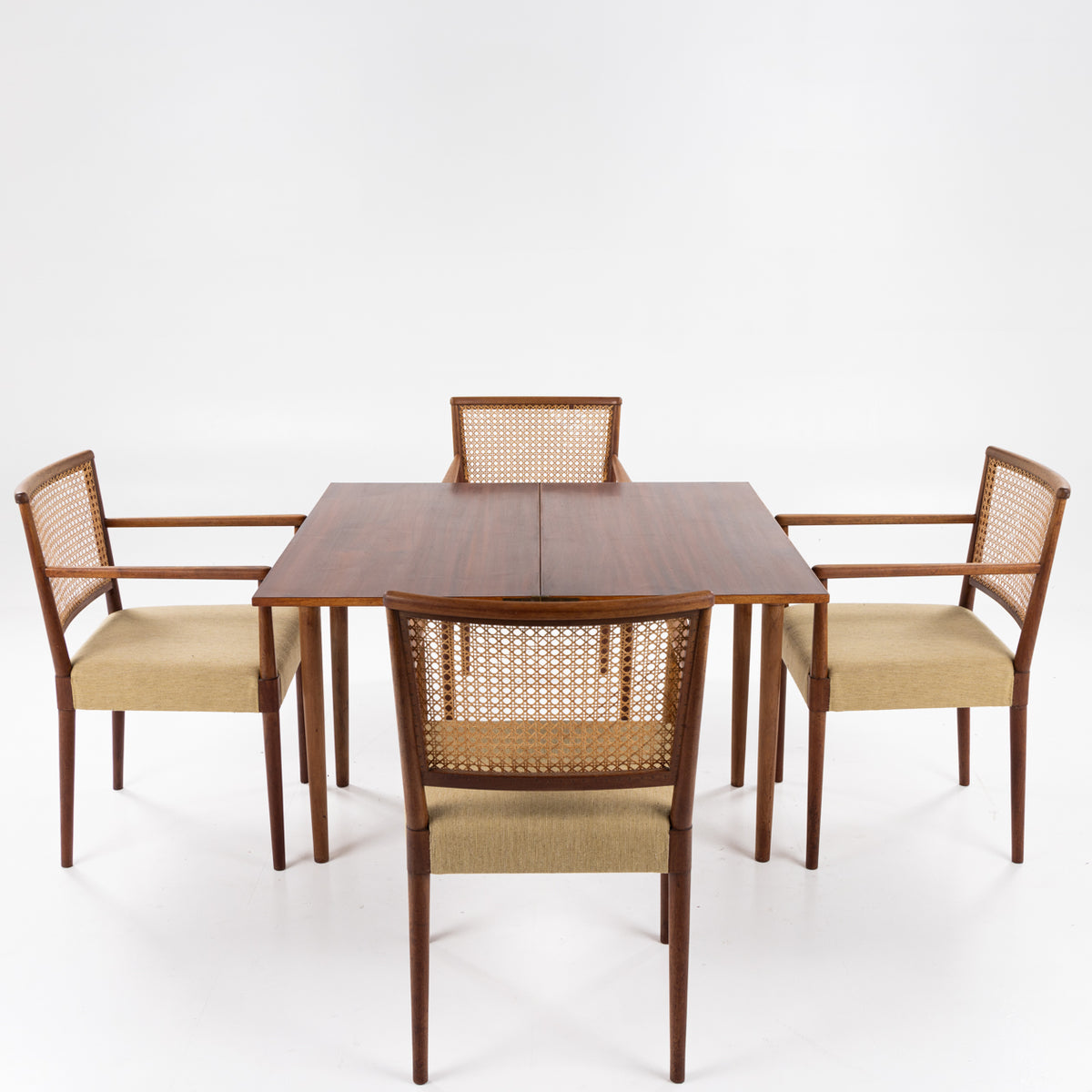 Game table set in mahogany