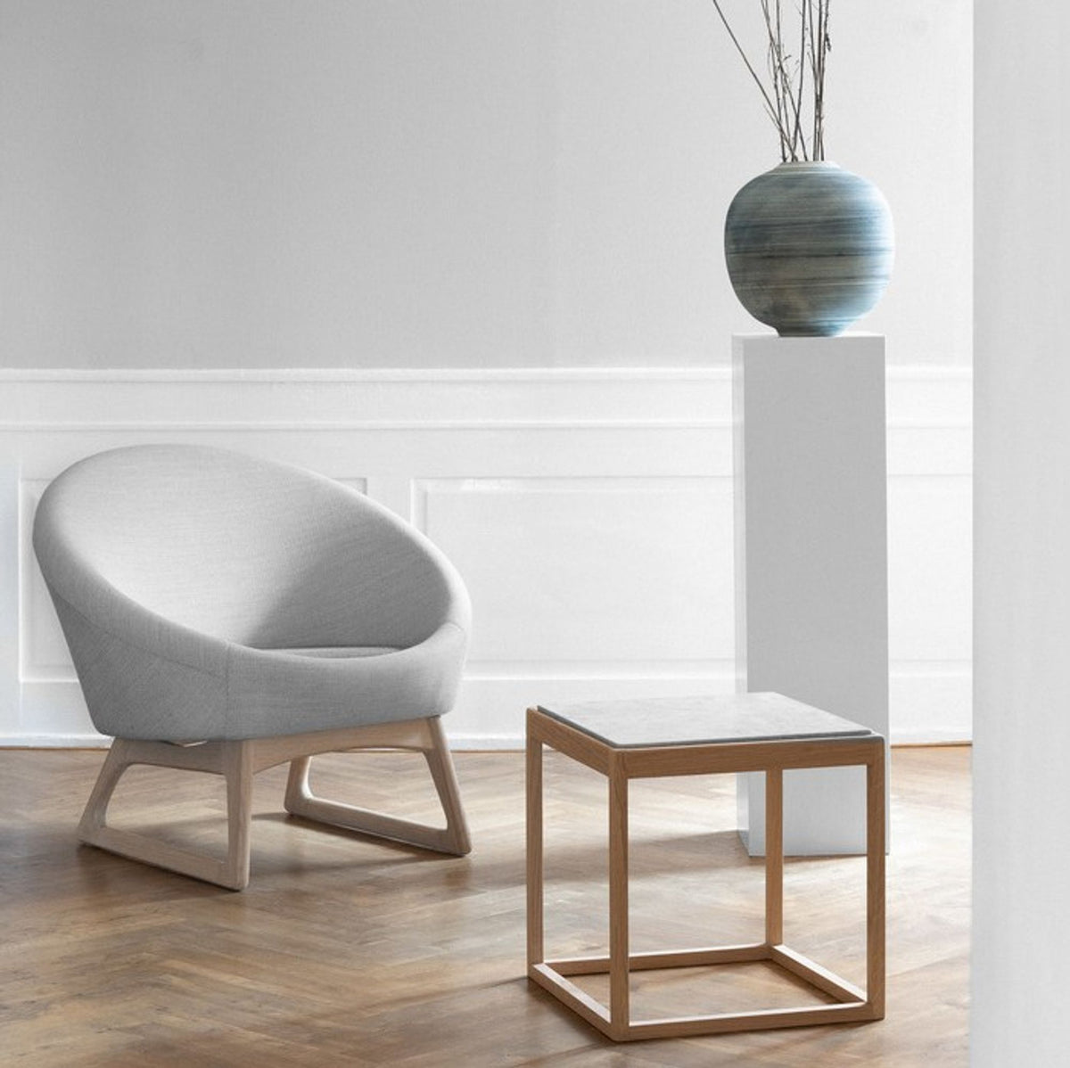 57A - Tub chair in grey wool