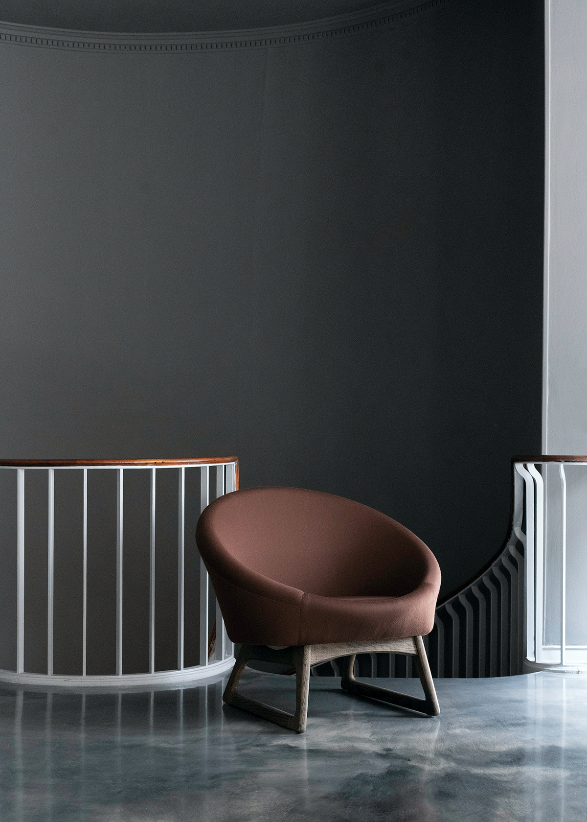 57A - Tub Chair in brown-grey wool