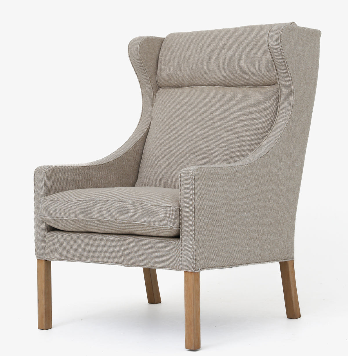 BM 2204 - Wingback Chair in beige wool