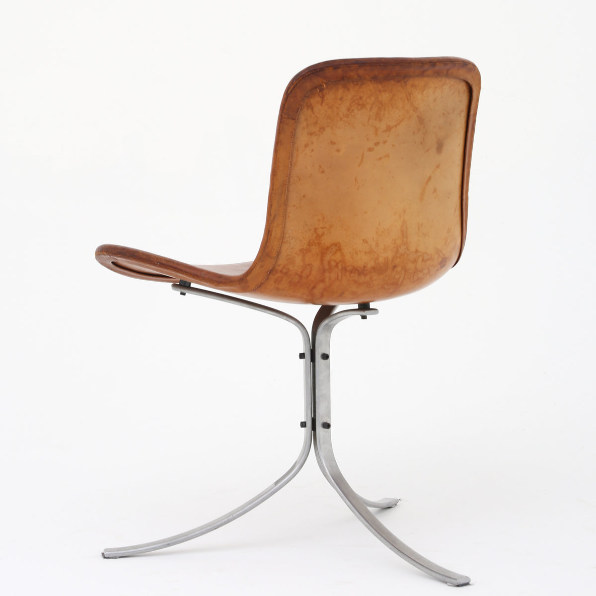 PK 9 - 'Tulip' chair in patinated leather