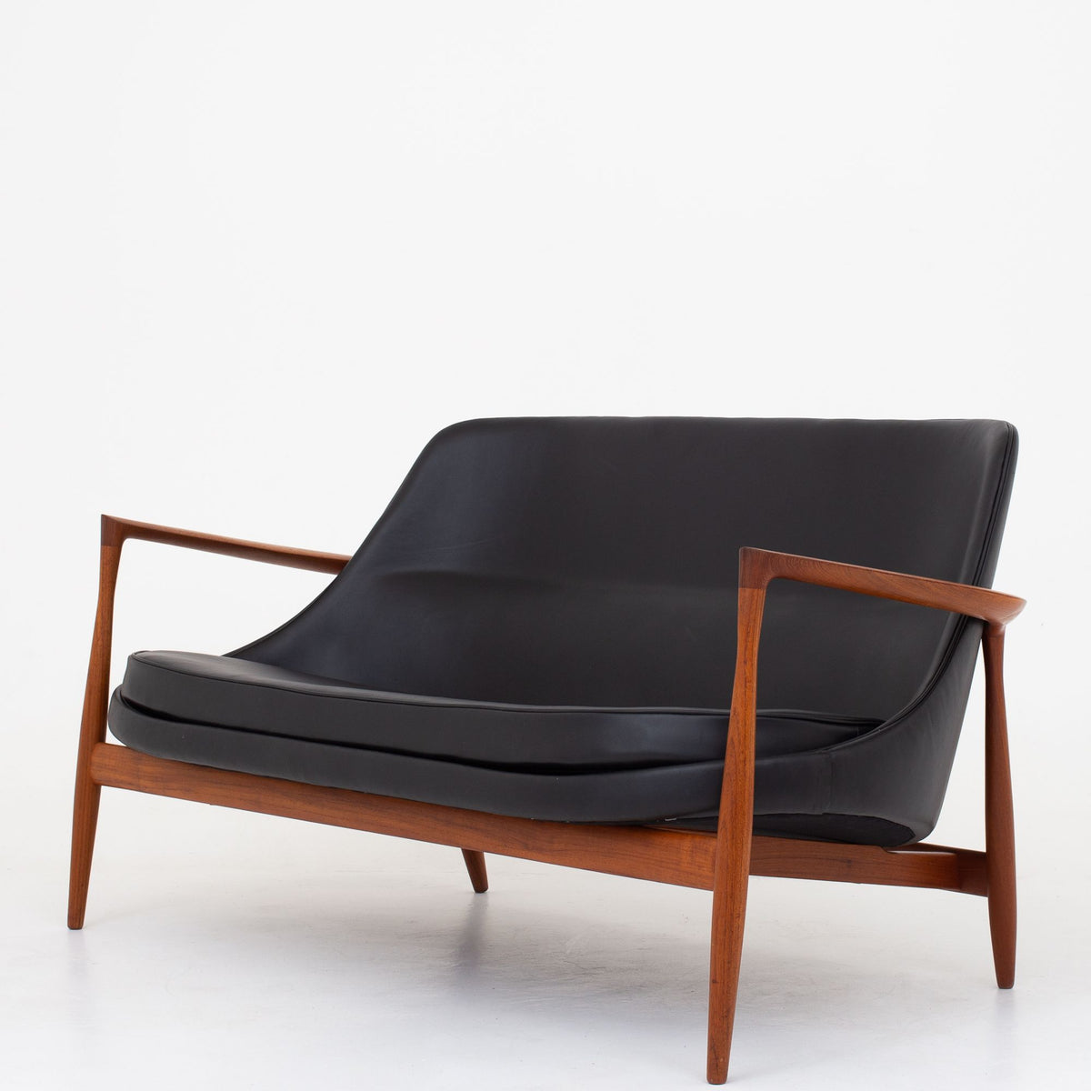 U56 - 'Elizabeth' sofa i sort læder