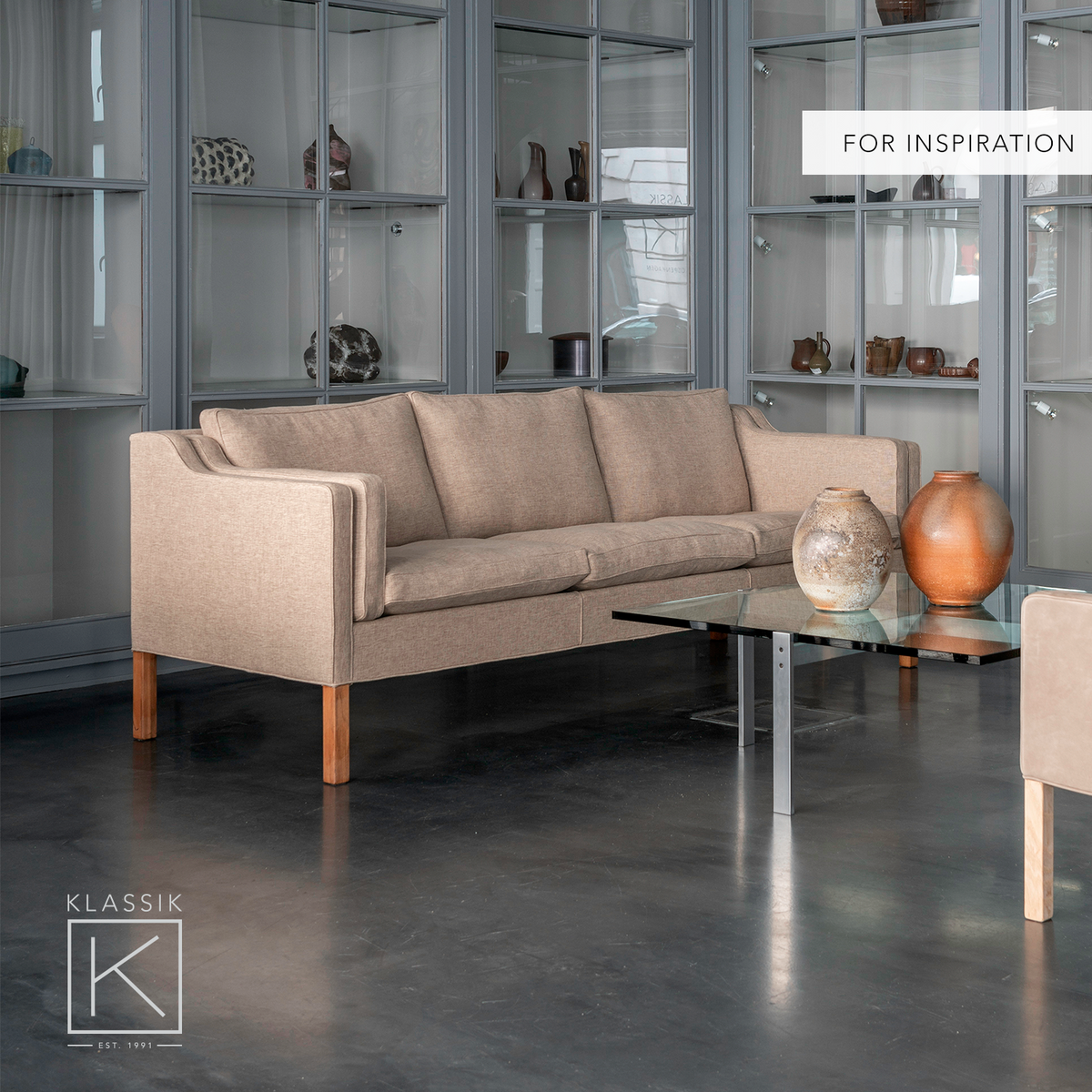 BM 2213 - 3 pers. sofa i nyt tekstil