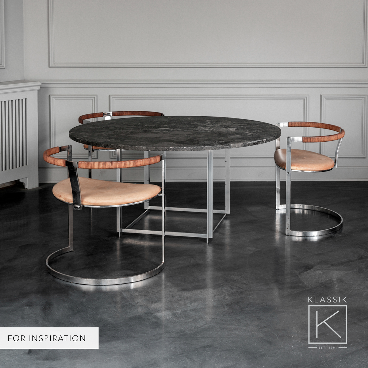 PK 54 - Dining table w. Porsgrunn marble