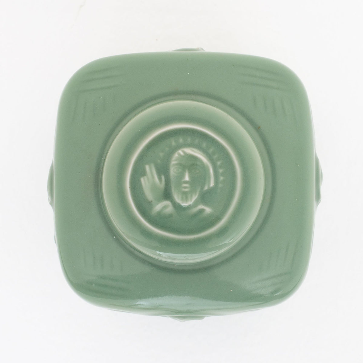 Lågkrukke m. celadon glasur
