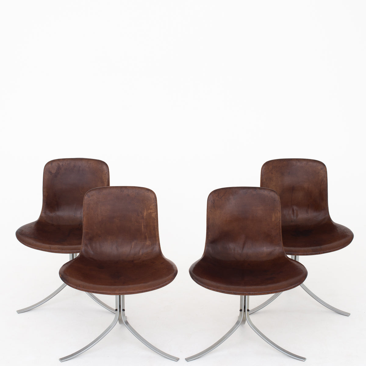 PK 9 - Chairs in original leather (set)